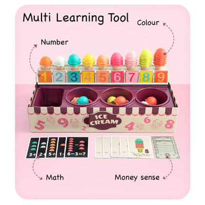 Topbright Ice Cream Math Learning Toy, Montessori Inspired