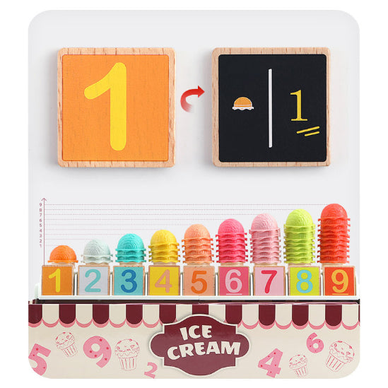 Topbright Ice Cream Math Learning Toy, Montessori Inspired