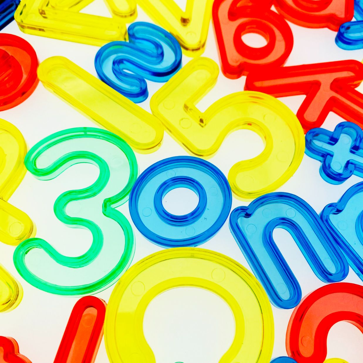 Translucent see through letters and numbers. Early Learning Toy