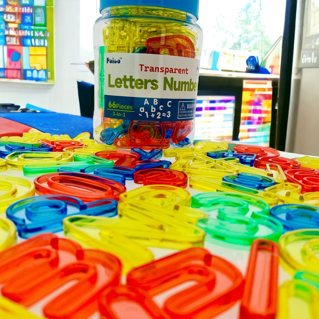 Translucent see through letters and numbers. Early Learning Toy