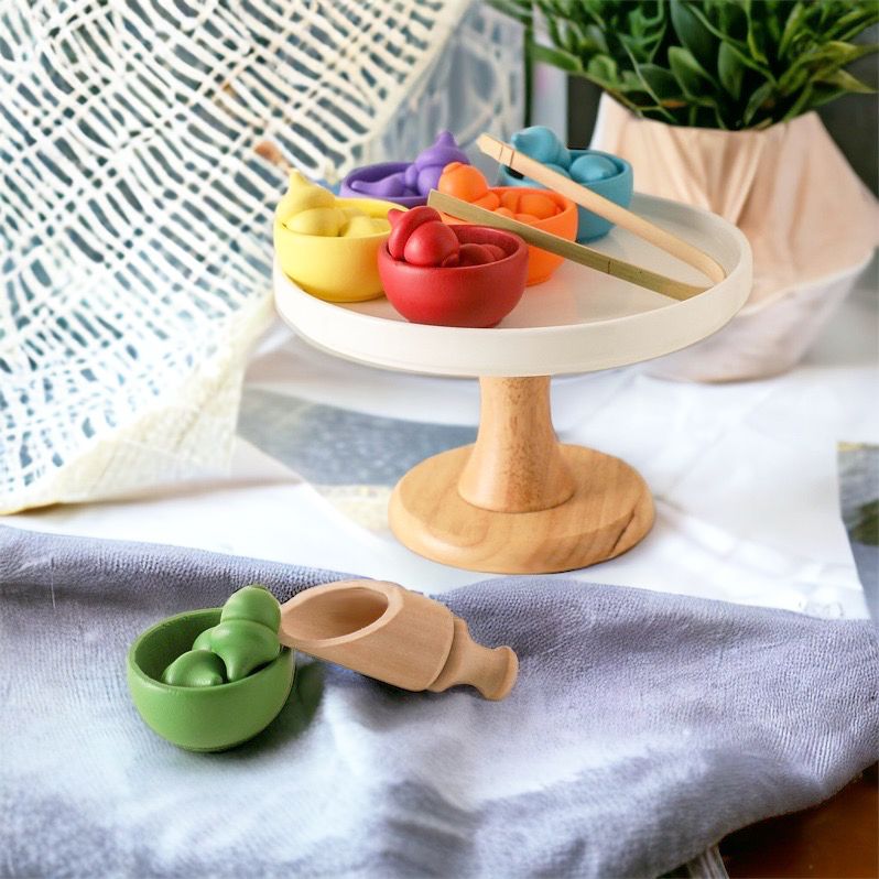 Wooden acorn colour sorting. Montessori inspired learning – Happi Bebe