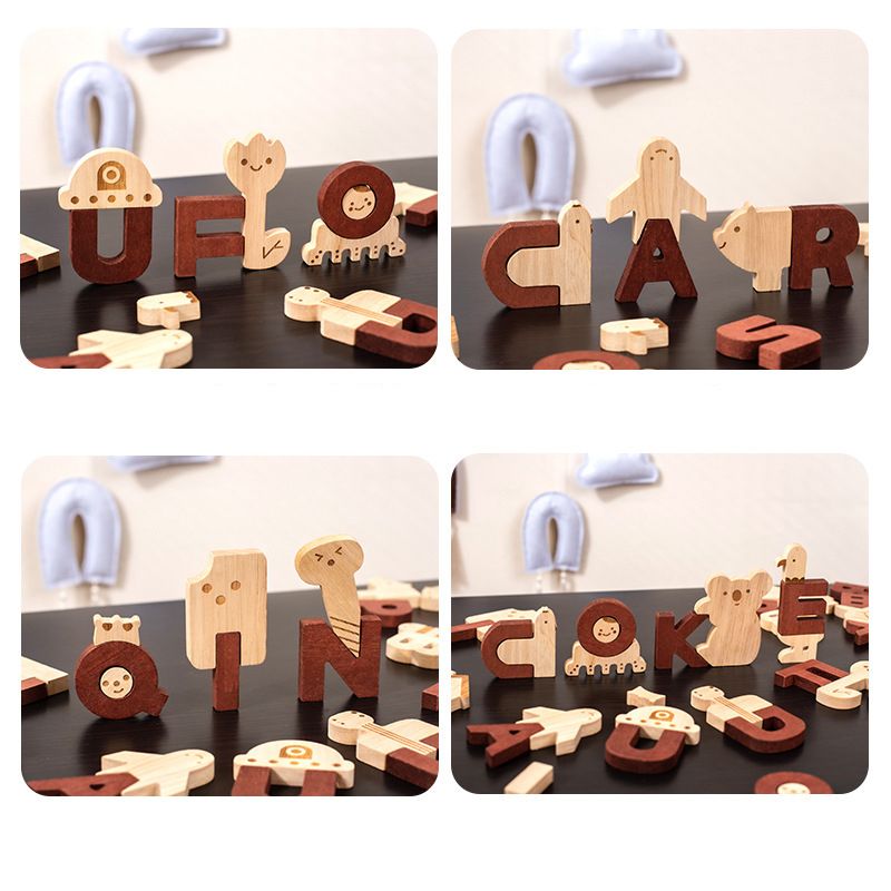 Wooden Alphabet Letters Number Blocks. Hands on creative learning