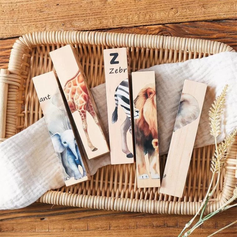 Wooden animal 4 in 1 puzzle