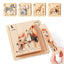 Wooden animal 4 in 1 puzzle