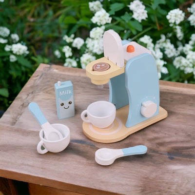 Wooden Coffee Maker Pretend Play Set. Kitchen Food Toy