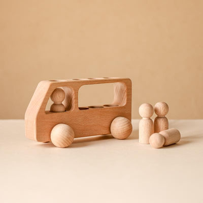 Wooden Cars with 4 counting counters Montessori inspired Toy