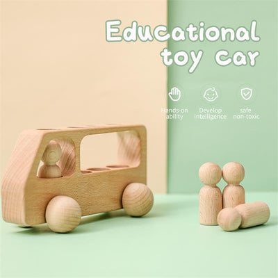 Wooden Cars with 4 counting counters Montessori inspired Toy