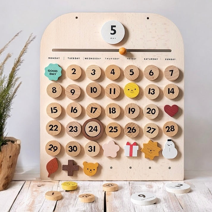 Wooden Children Calendar Montessori Inspired Board – Happi Bebe