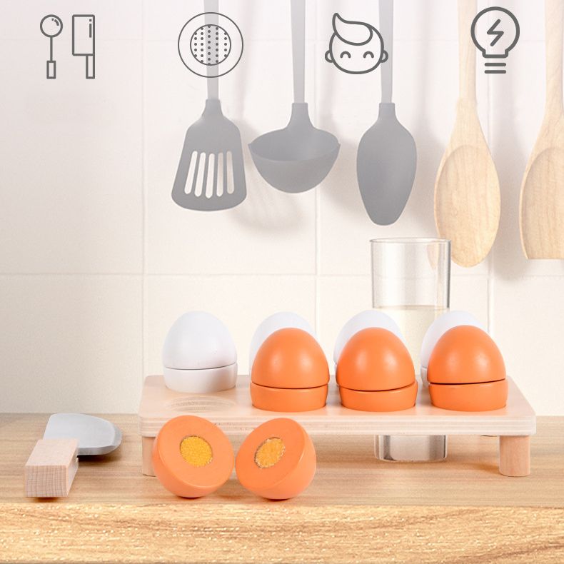 Wooden Chicken and Duck Eggs Pretend Kitchen Play Set