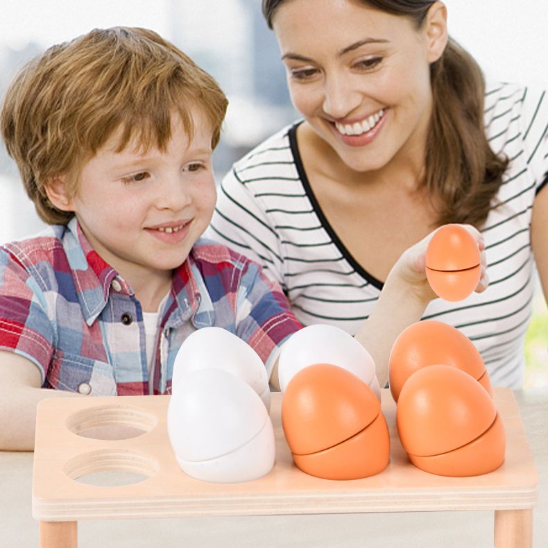 Wooden Chicken and Duck Eggs Pretend Kitchen Play Set