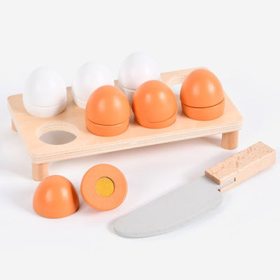 Wooden Chicken and Duck Eggs Pretend Kitchen Play Set