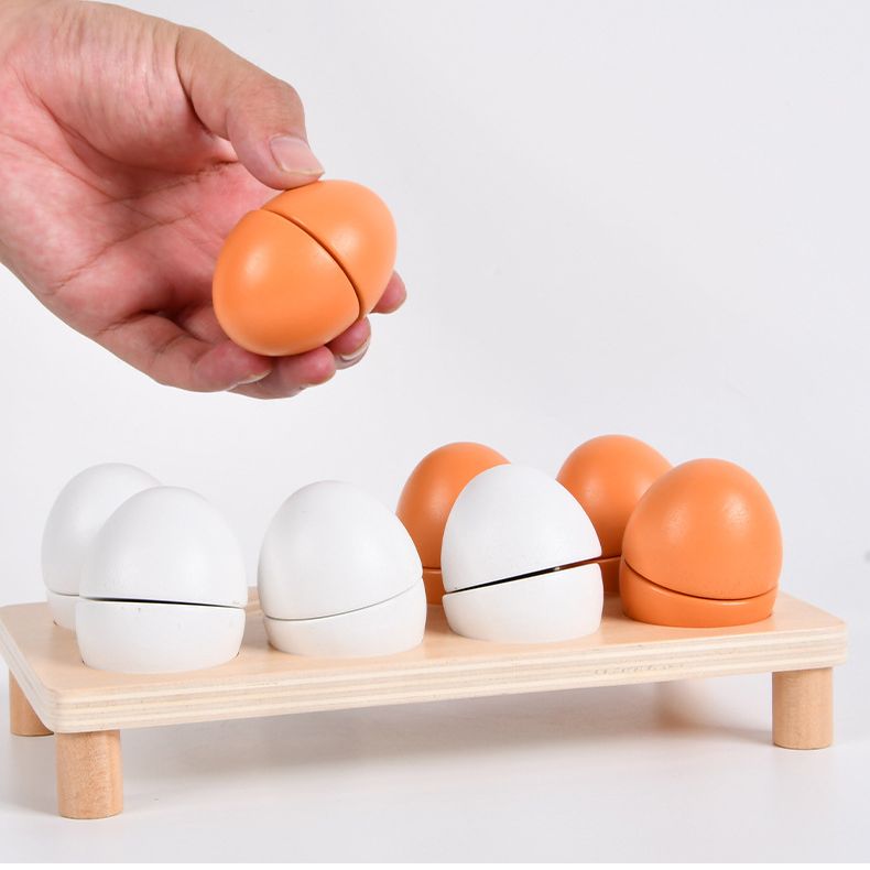 Wooden Chicken and Duck Eggs Pretend Kitchen Play Set