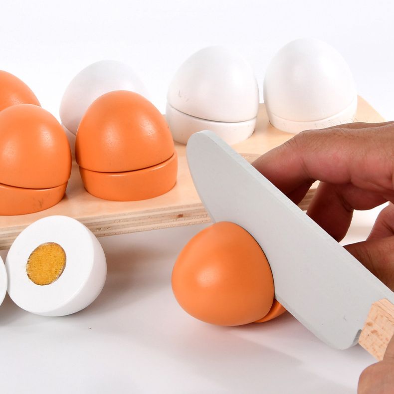 Wooden Chicken and Duck Eggs Pretend Kitchen Play Set