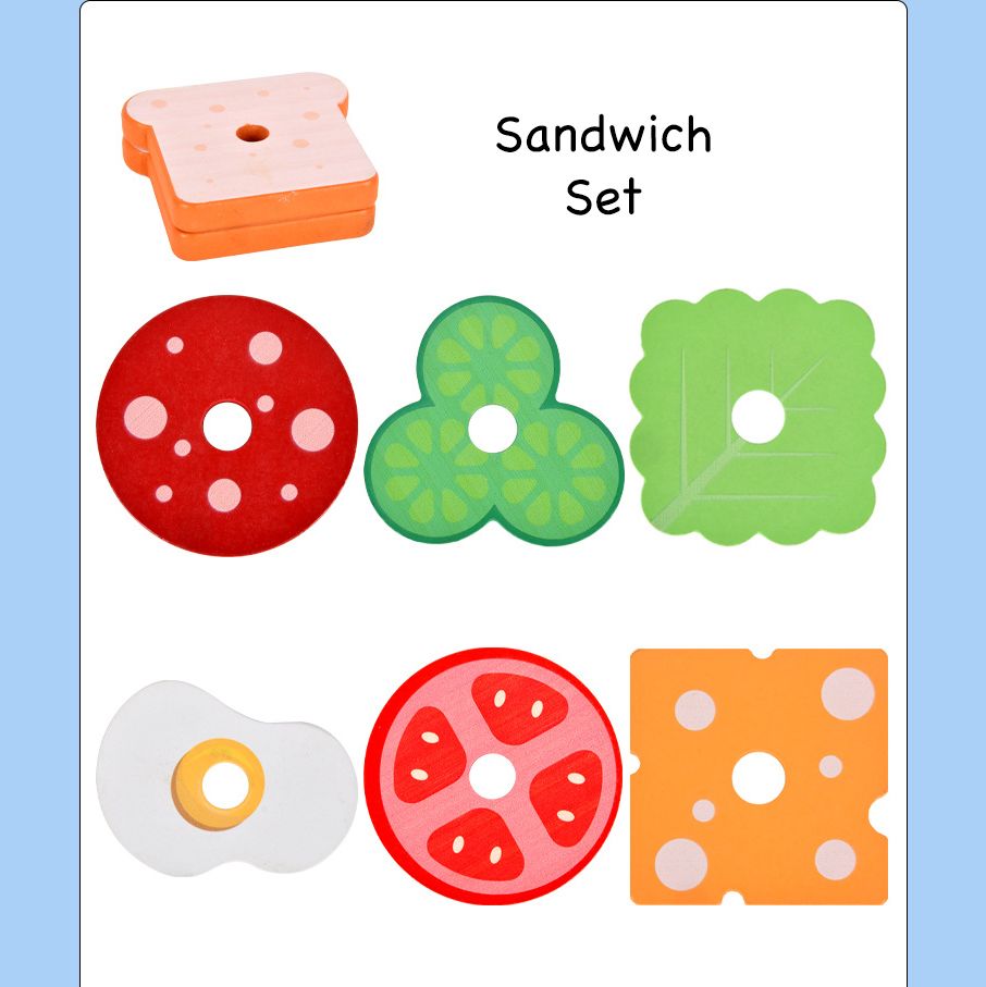 Wooden Hamburger & Sandwich Fast Food Order Kitchen Game