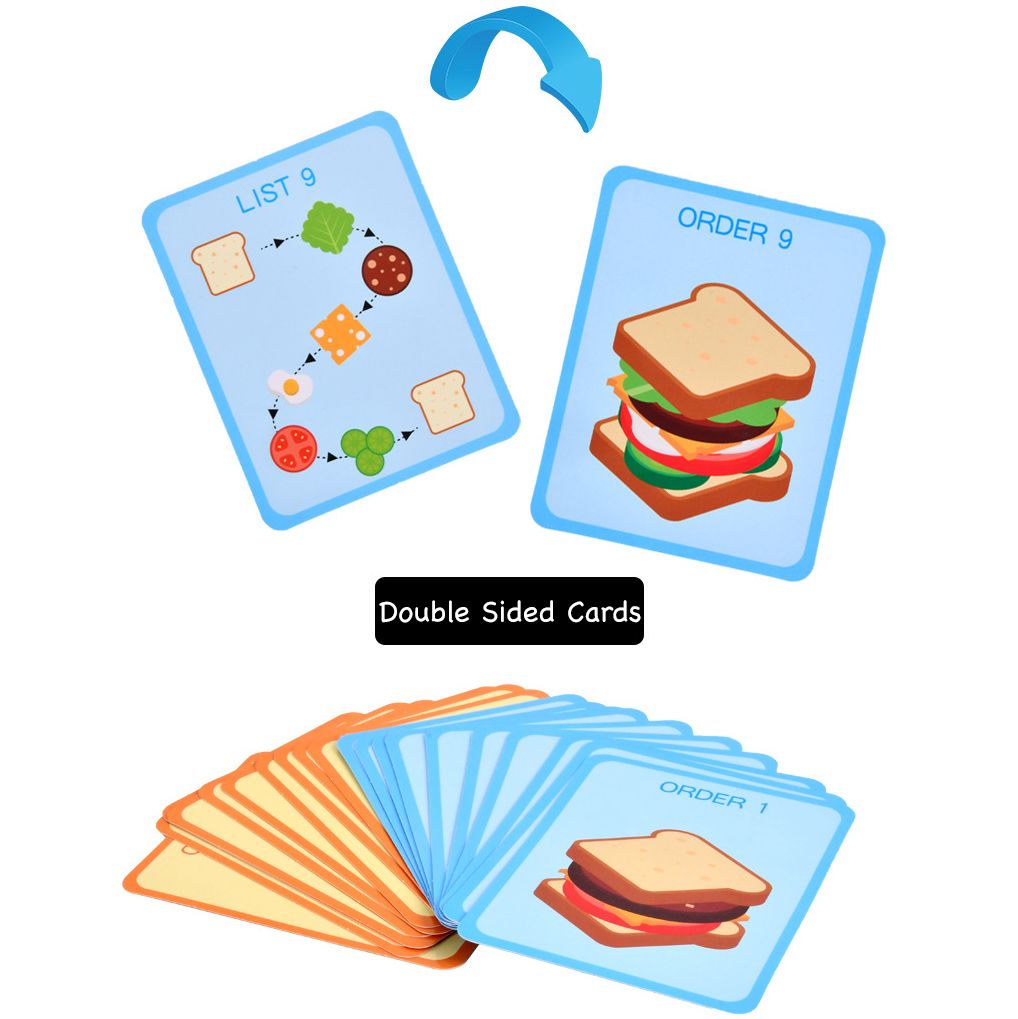 Wooden Hamburger & Sandwich Fast Food Order Kitchen Game