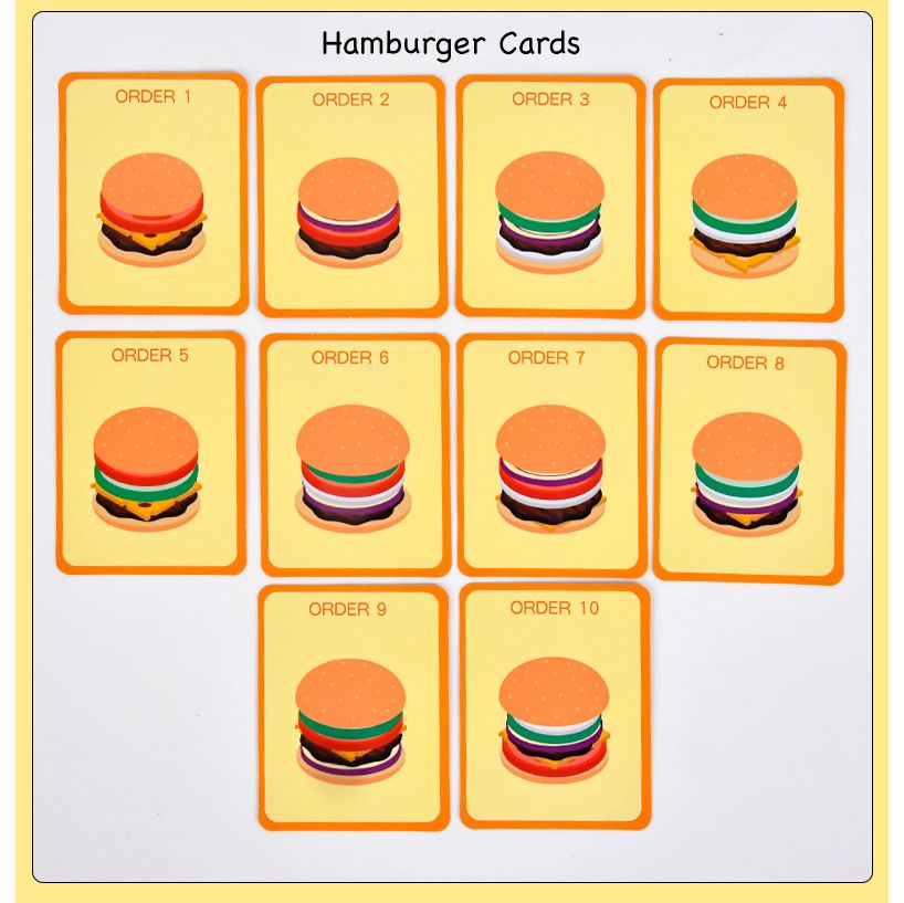 Wooden Hamburger & Sandwich Fast Food Order Kitchen Game