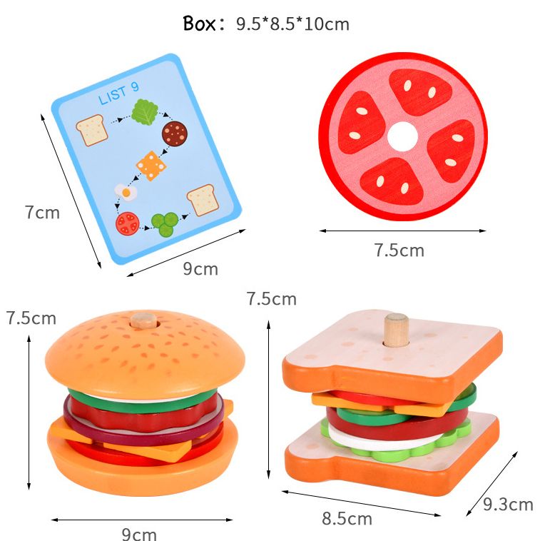 Wooden Hamburger & Sandwich Fast Food Order Kitchen Game