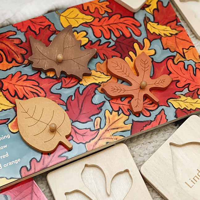 Wooden Knob Leaf Puzzle Montessori Early Learning STEM toy