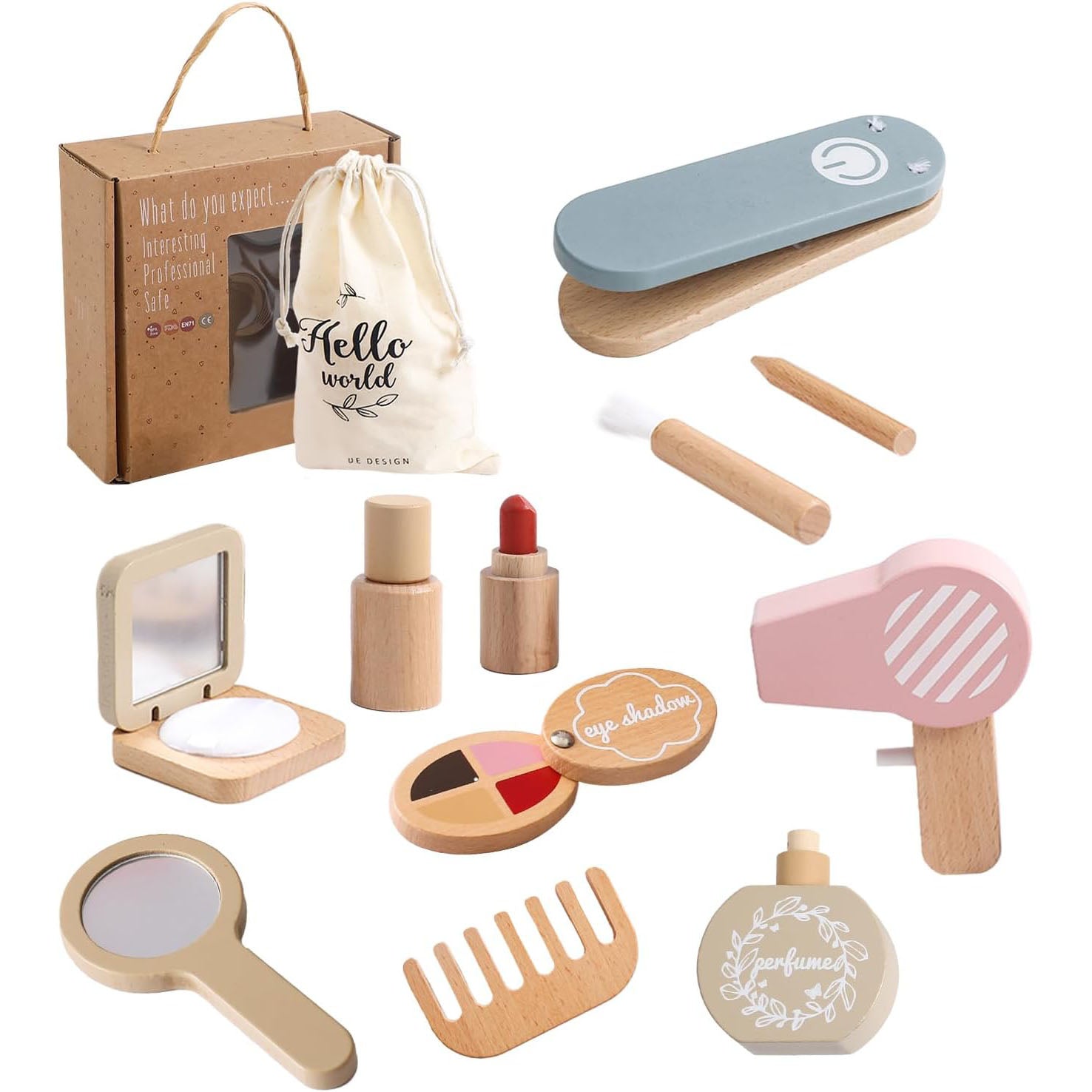 Wooden Make Up Pretend Play Set Perfect Gift Set for Girls