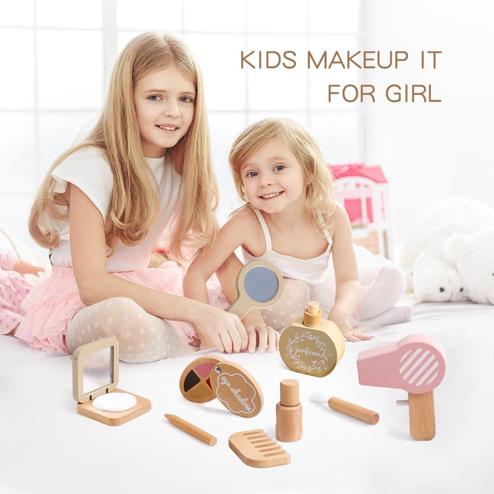 Wooden Make Up Pretend Play Set Perfect Gift Set for Girls