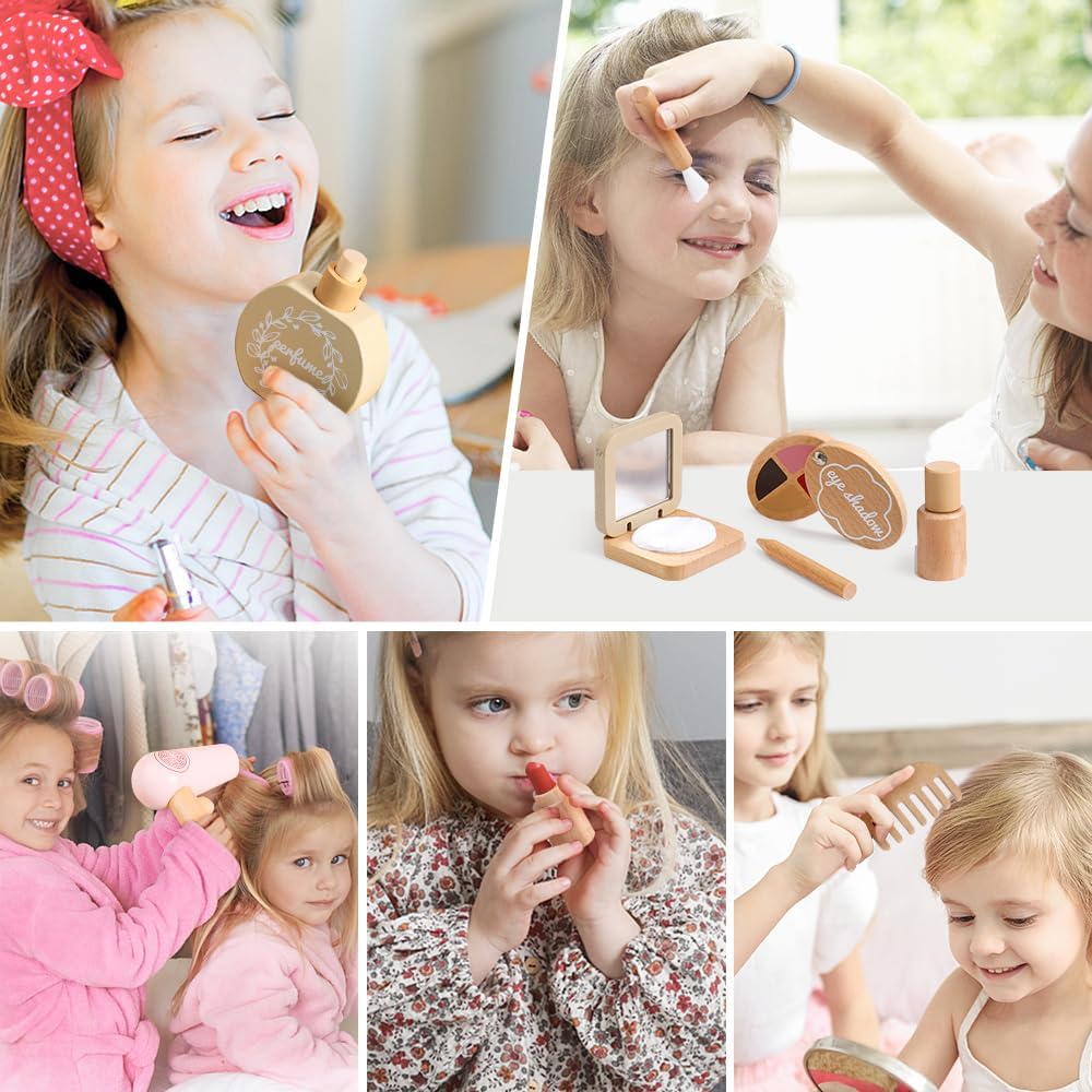 Wooden Make Up Pretend Play Set Perfect Gift Set for Girls