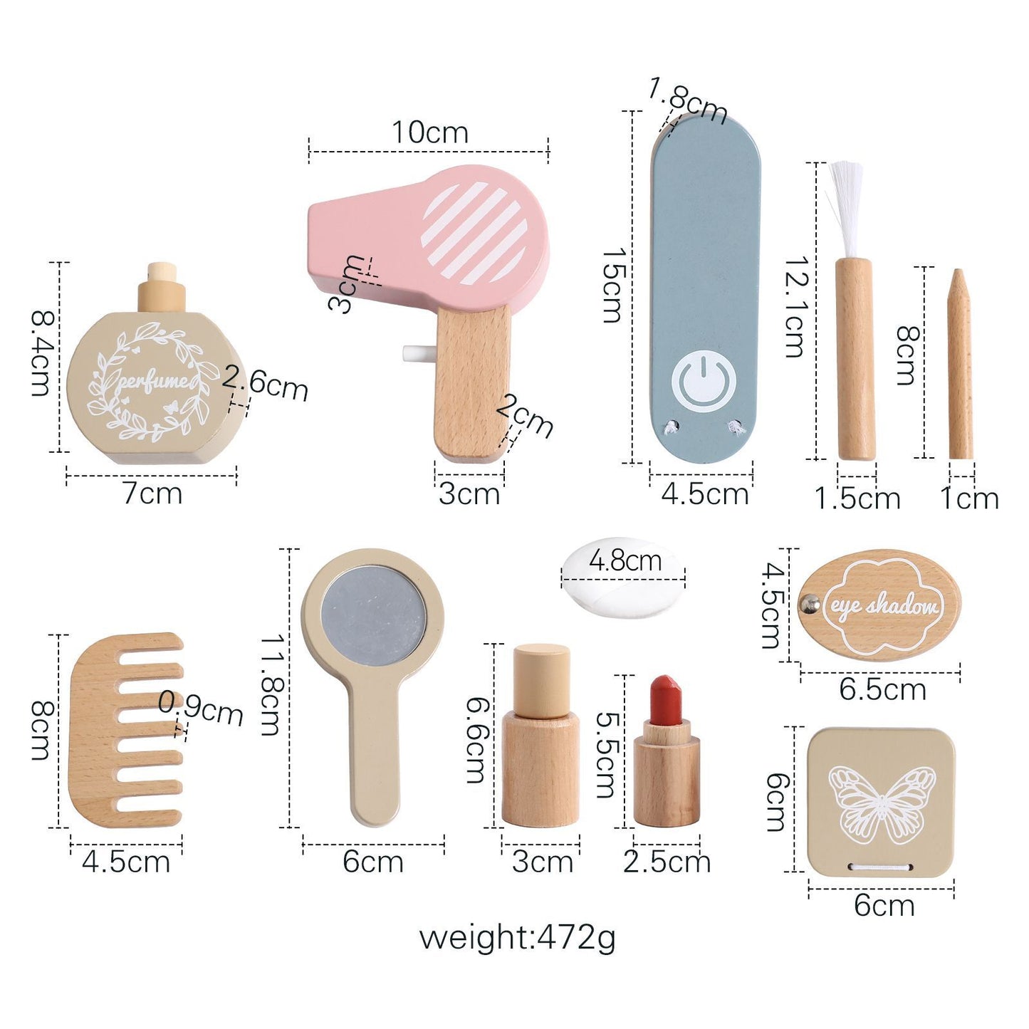 Wooden Make Up Pretend Play Set Perfect Gift Set for Girls