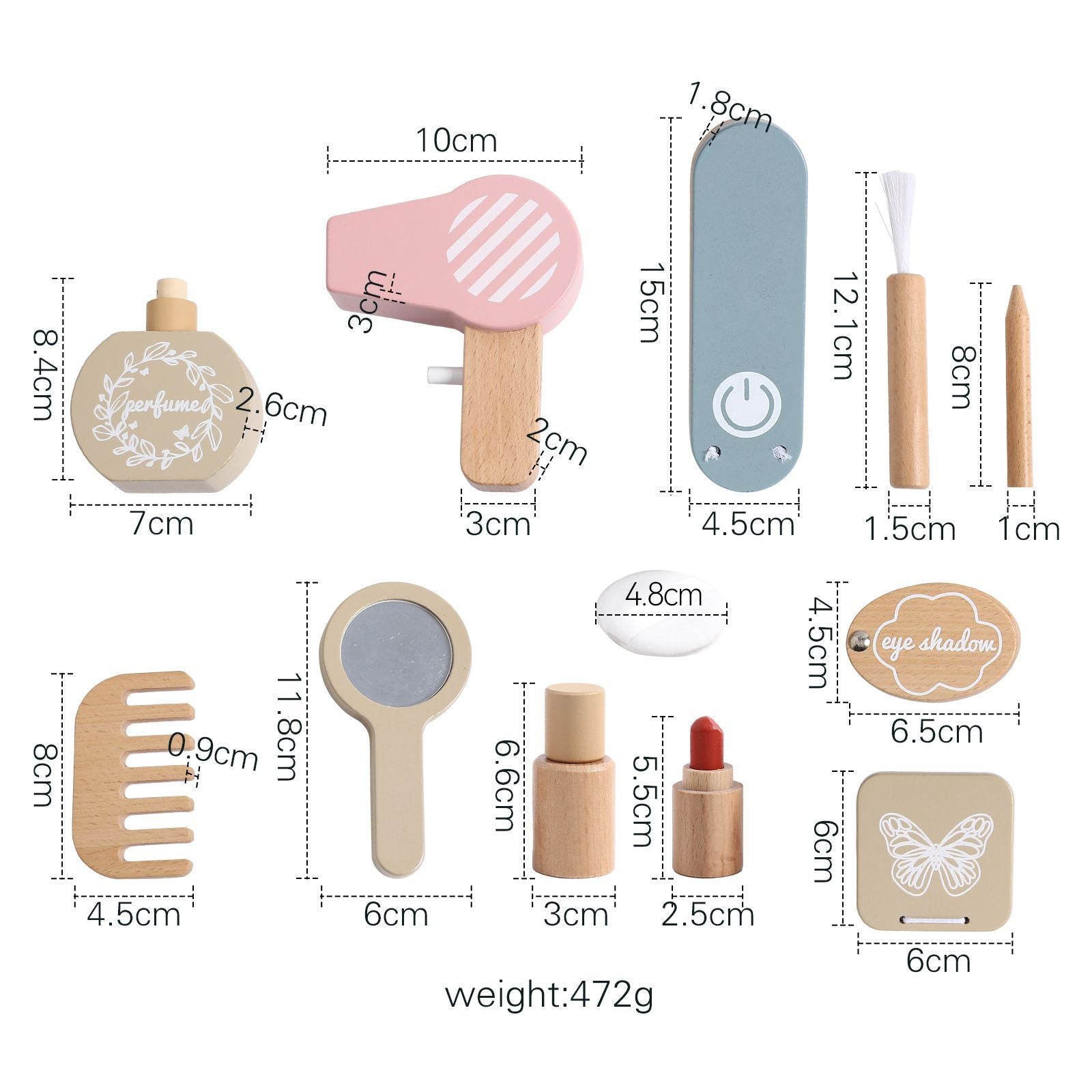 Wooden Make Up Pretend Play Set Perfect Gift Set for Girls