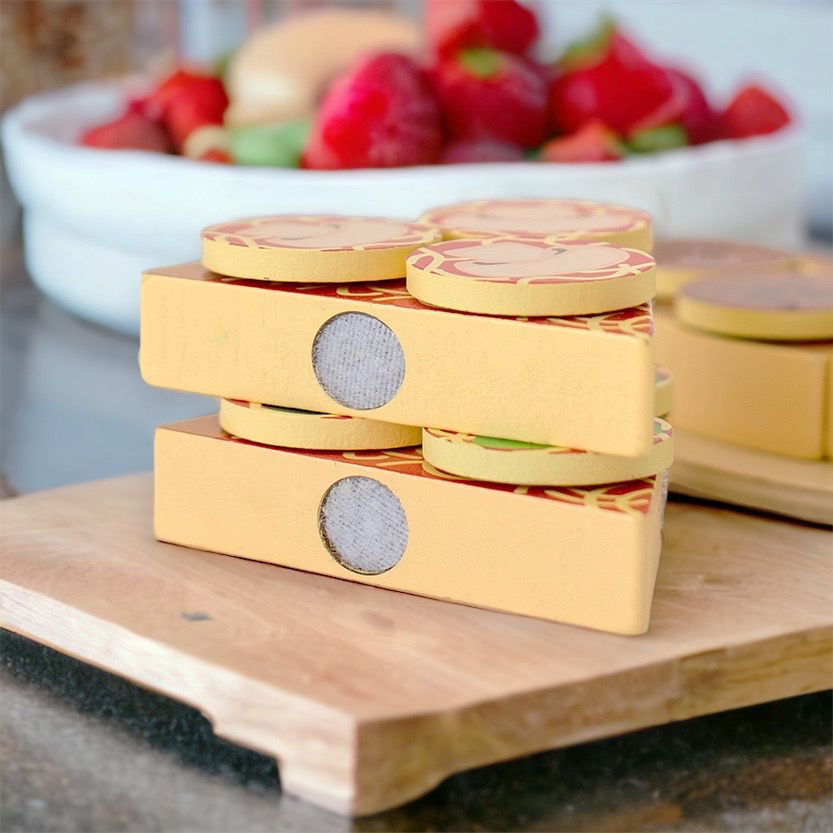 Wooden Pizza Set Pretend Play Kitchen Set. Wooden Food Toy