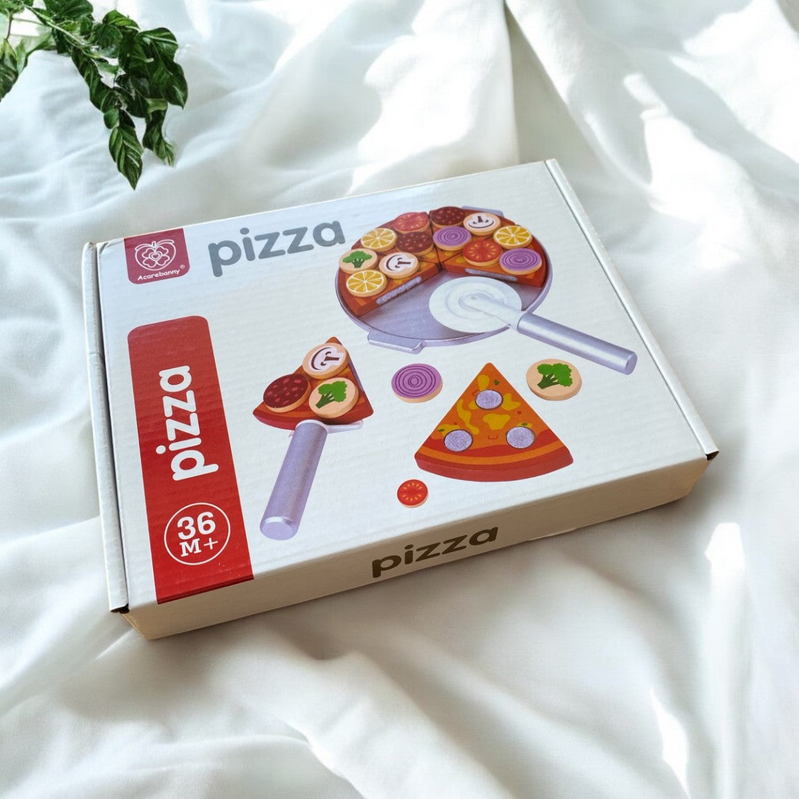 Wooden Pizza Set Pretend Play Kitchen Set. Wooden Food Toy