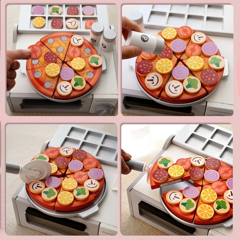 JOVA Pizza Play Food Set - 18 Toppings With Cutting Feature For Toddlers & Kids Kitchen Pretend Play