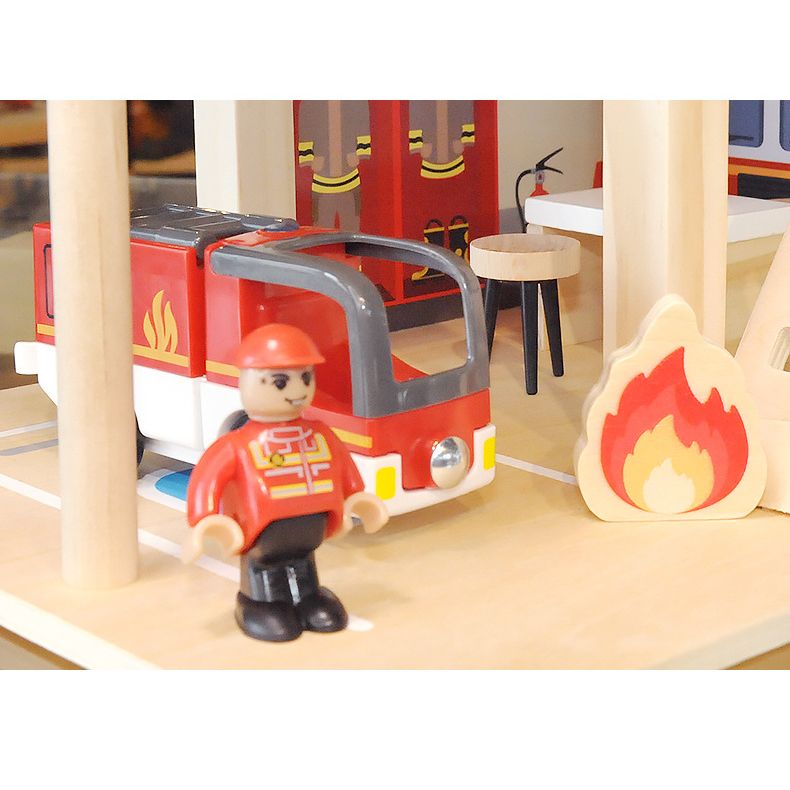 Wooden Police Station, Fire Station Pretend Play Toy