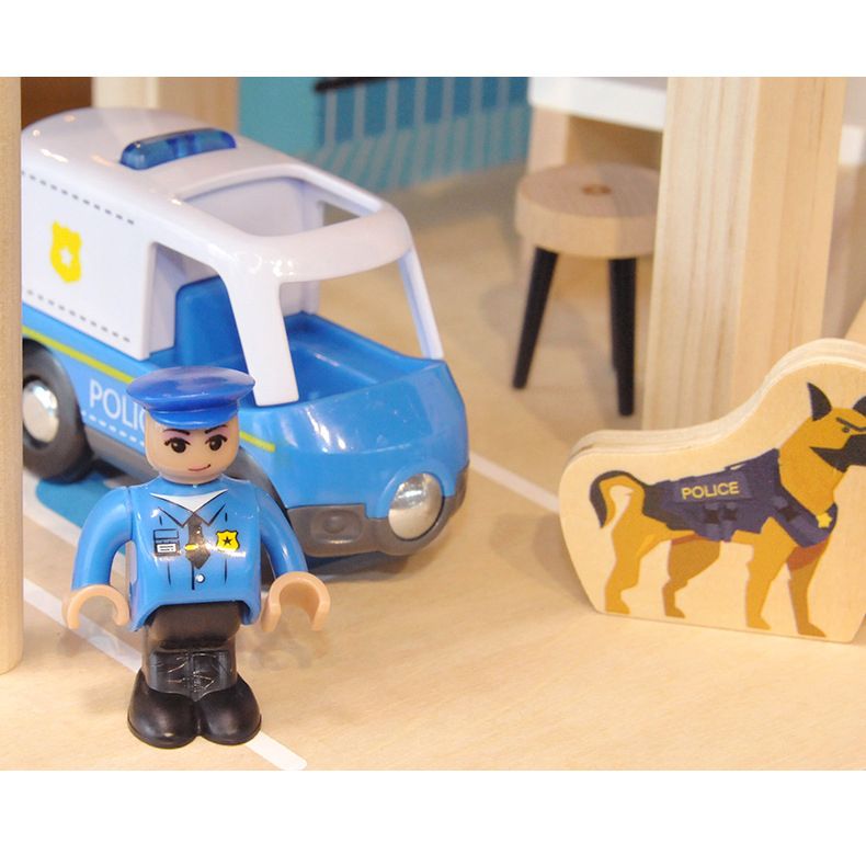 Wooden Police Station, Fire Station Pretend Play Toy