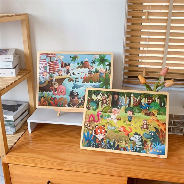 Tooky Toy Wooden Jigsaw Puzzle Pirate or Animal Theme