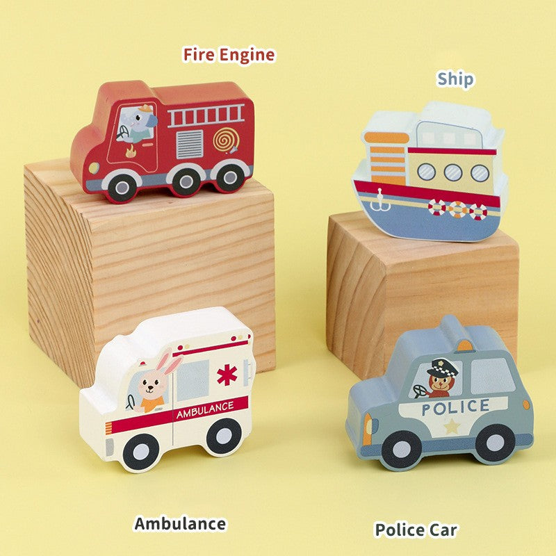 Wooden Traffic Sound Puzzle Toddler Cognitive Development