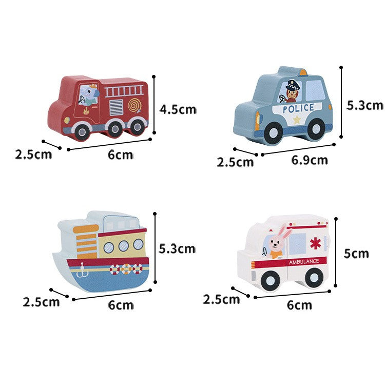 Wooden Traffic Sound Puzzle Toddler Cognitive Development