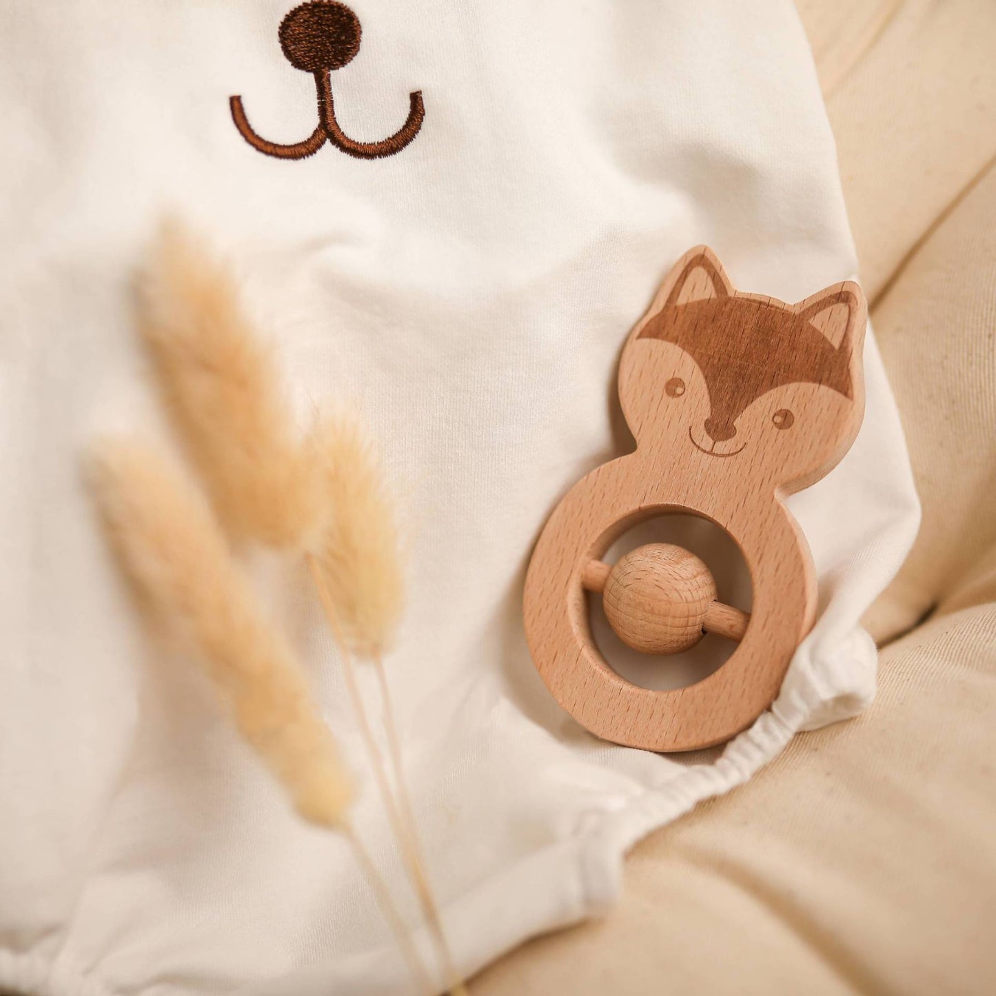 Wooden Fox, Koala Round Rattle, Teether Perfect baby gift