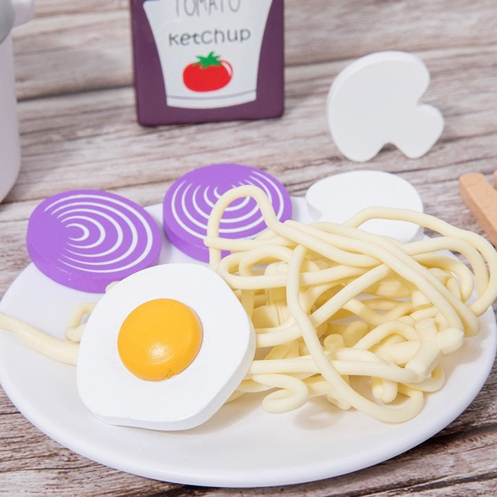 Wooden Spaghetti Play Food Pretend Play Kitchen Toy