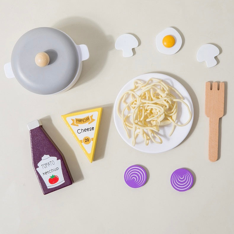 Wooden Spaghetti Play Food Pretend Play Kitchen Toy