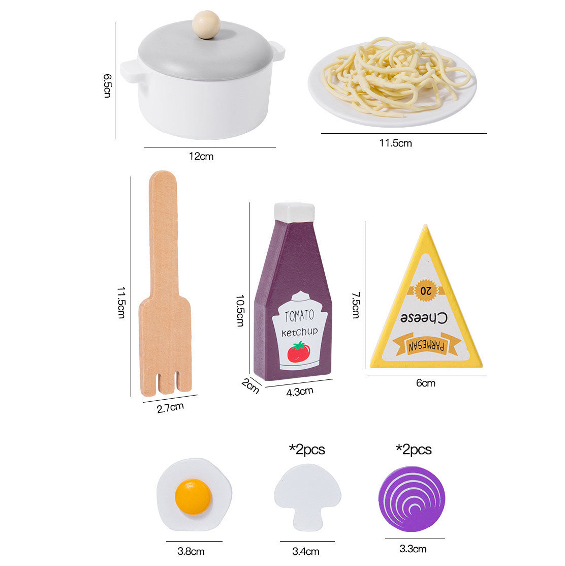 Wooden Spaghetti Play Food Pretend Play Kitchen Toy
