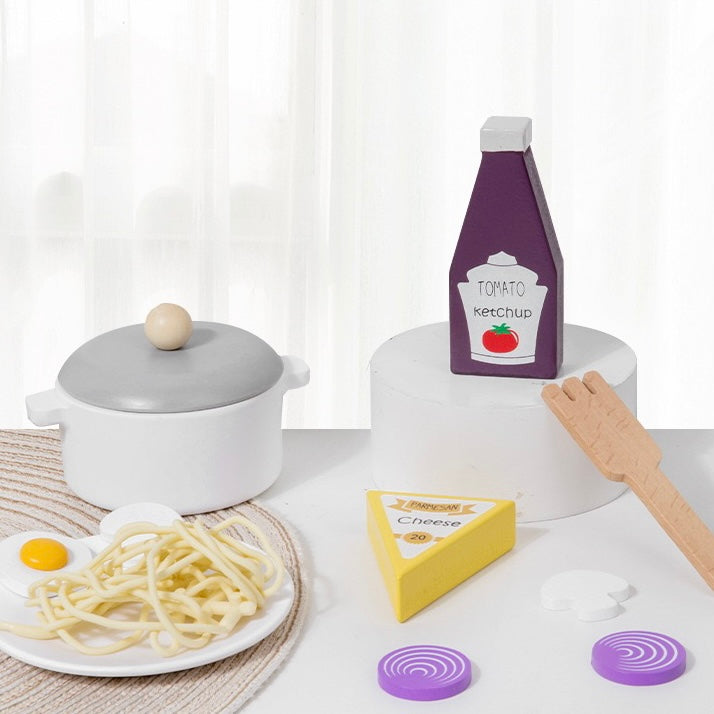 Wooden Spaghetti Play Food Pretend Play Kitchen Toy
