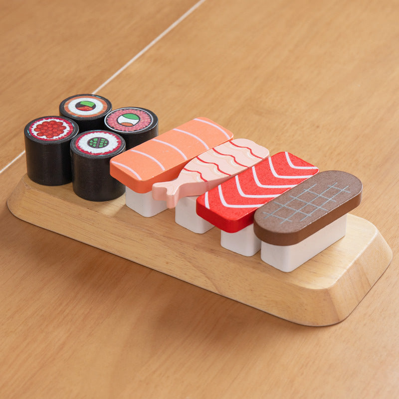 Wooden Sushi Set. Kitchen Food Toy. Pretend Play