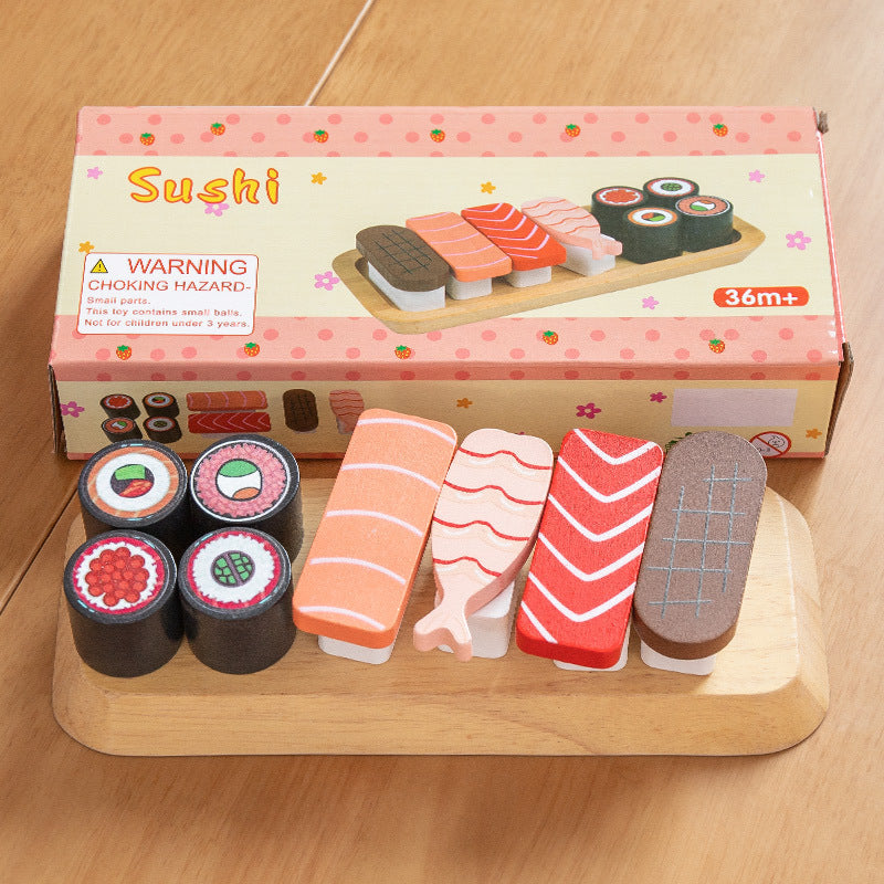 Wooden Sushi Set. Kitchen Food Toy. Pretend Play