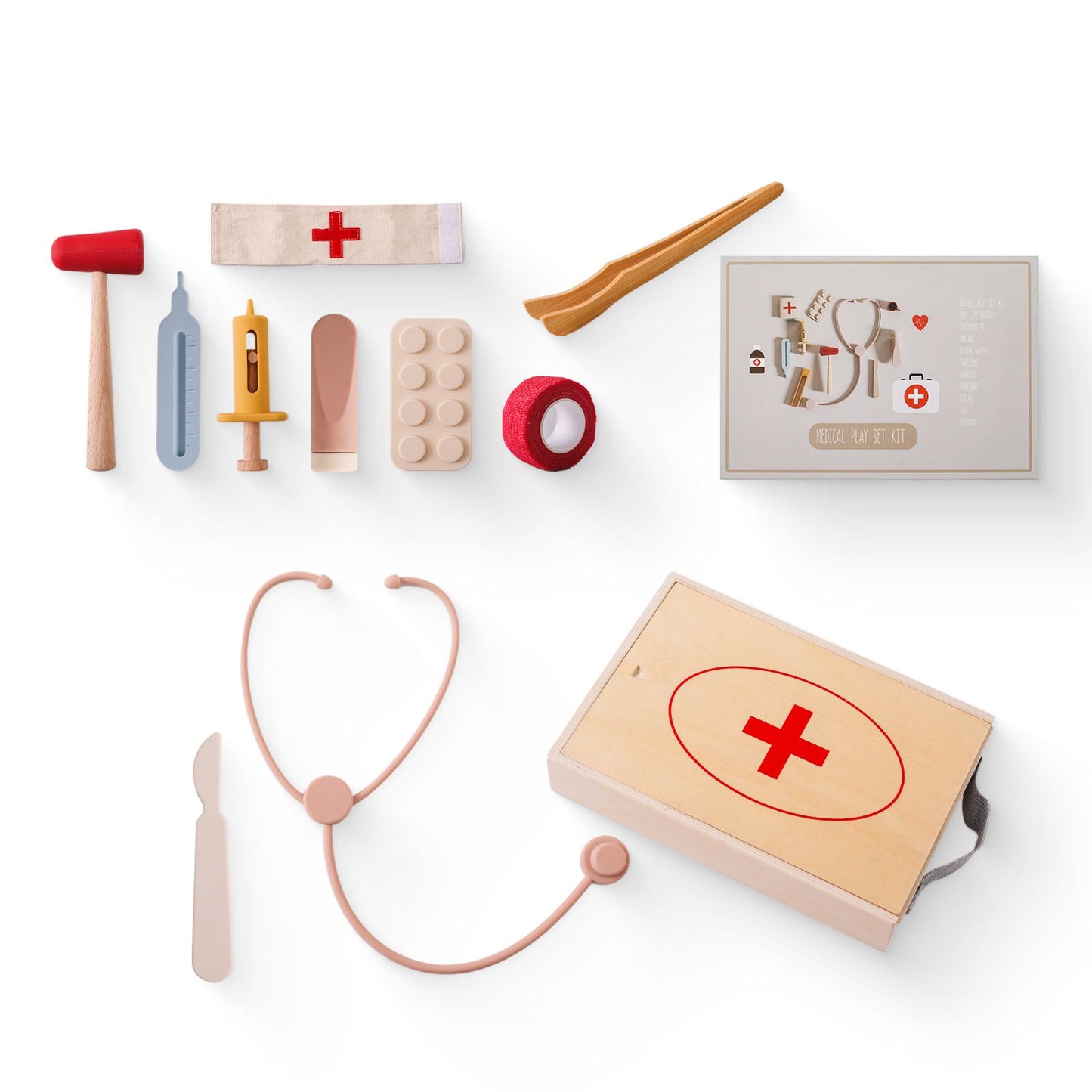 Wooden Doctor's Kit Pretend Play Children Toy
