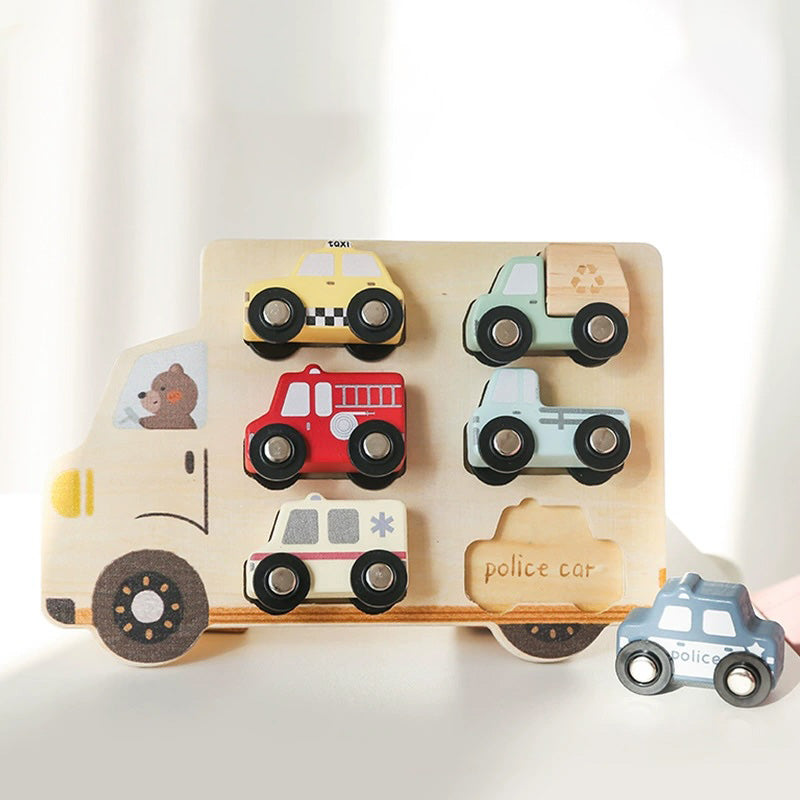 Wooden Vehicle Puzzle. Best Baby Infant Young Toddler Gift