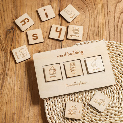 Wooden Word Building Montessori Educational Board