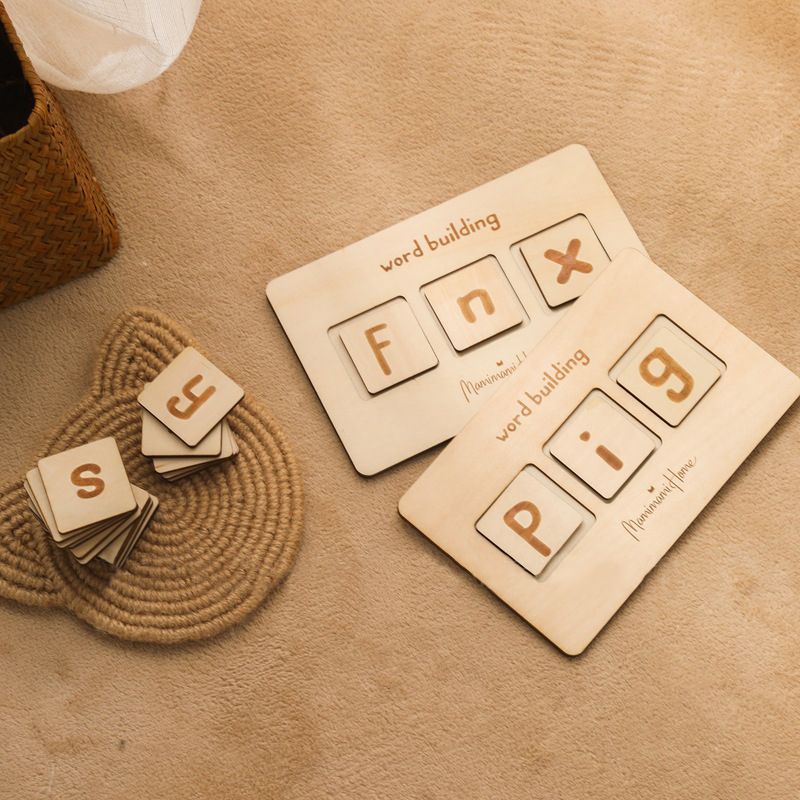 Wooden Word Building Montessori Educational Board
