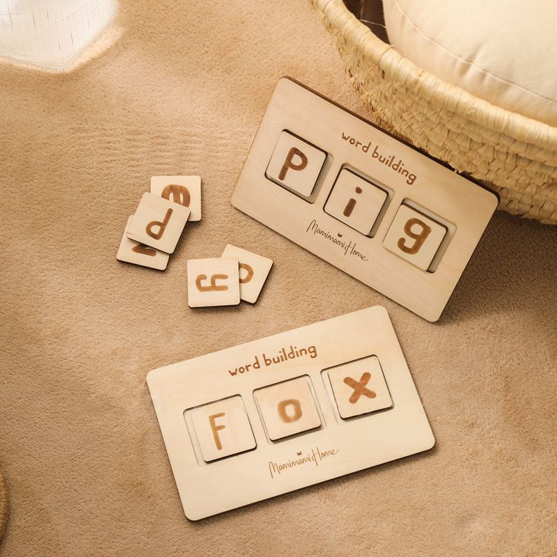 Wooden Word Building Montessori Educational Board