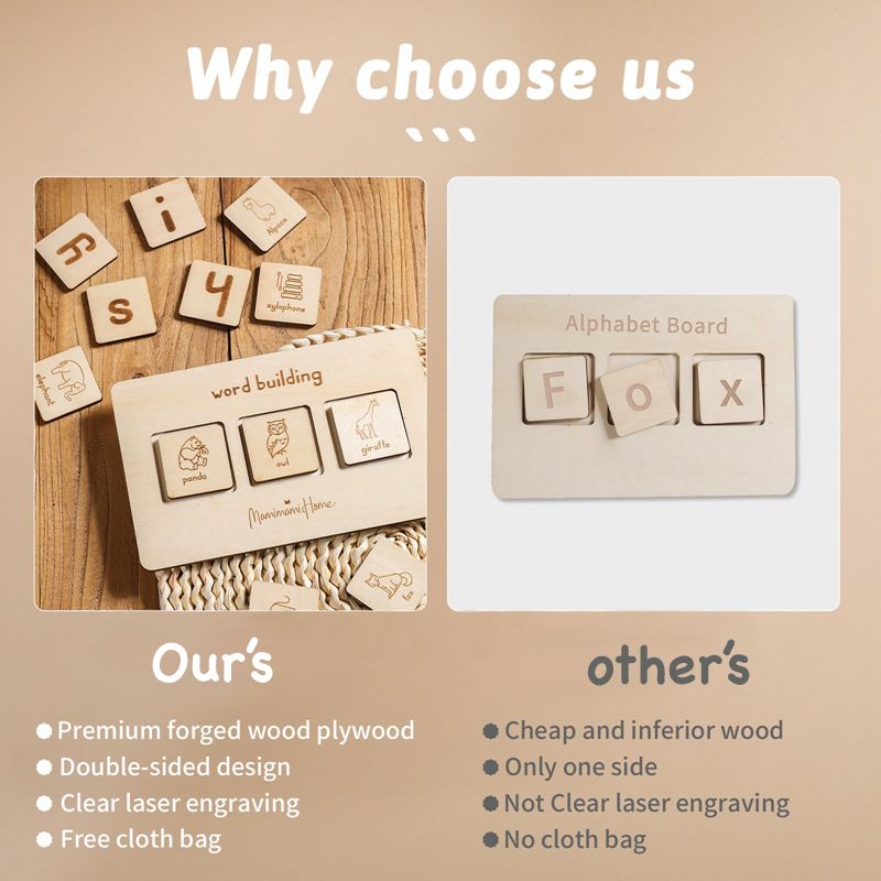 Wooden Word Building Montessori Educational Board