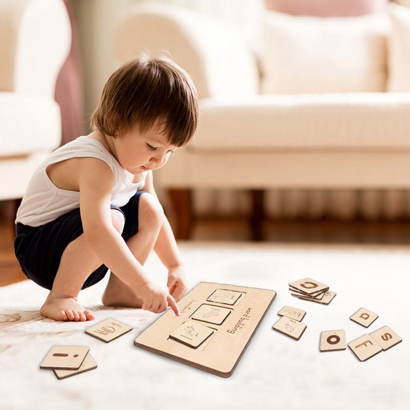 Wooden Word Building Montessori Educational Board