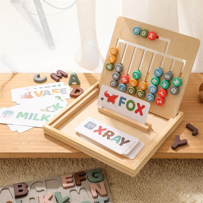 Wooden Alphabet Learning, Word Building Montessori inspired Puzzle Toy
